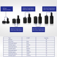 SULEVE M3NH1 M3 Βίδες-Παξιμάδια Νάιλον PCB (300τμχ) (Μαύρο)