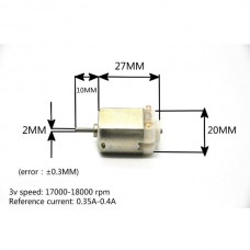Ηλεκτρικός Τετράτροχος Κινητήρας 3 έως 5V 18000RPM (130) (1τμχ)
