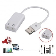 Μετατροπέας Καλώδιο USB 2.0 Εξωτερικής Κάρτας Ήχου 7.1 (Λευκό) (OEM)