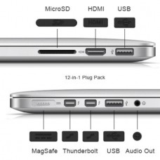 ENKAY  Βύσματα Σιλικόνης Αντί-Σκόνης για Apple MacBook Air / Pro (12τμχ) (Μαύρο)