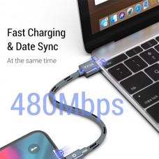 PZOZ MFI Καλώδιο Κορδόνι Συγχρονισμού Δεδομένων/Γρήγορης Φόρτισης για iPhone iPad (2.4A) (0.5m) (Μπλε)