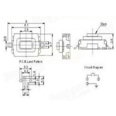 SMD Tact Μικροδιακόπτης 2 Pin DC 12V 0.5A (3x6x2.5mm) (OEM)