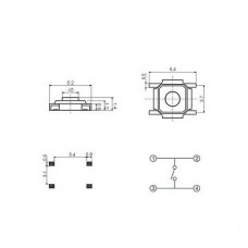 SMD Tact Μικροδιακόπτης 4 Pin DC 12V 0.5A (4x4x1.5mm) (OEM)