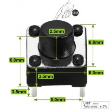 DIP Tact Μικροδιακόπτης 4 Pin DC 12V 0.5A (6x6x6mm) (OEM)