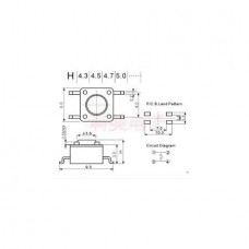 DIP Tact Μικροδιακόπτης 4 Pin DC 12V 0.5A (6x6x7mm) (OEM)
