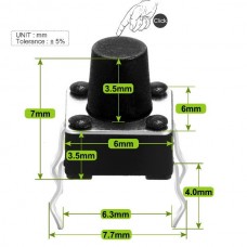 DIP Tact Μικροδιακόπτης 4 Pin DC 12V 0.5A (6x6x7mm) (OEM)