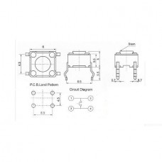 DIP Tact Μικροδιακόπτης 4 Pin DC 12V 0.5A (6x6x10mm) (OEM)