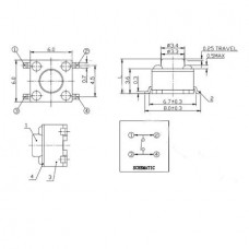 DIP Tact Μικροδιακόπτης 4 Pin DC 12V 0.5A (6x6x15mm) (OEM)