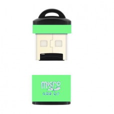 Mini USB 2.0 Ανάγνωσης Micro SD, SDXC, TF Καρτών (Πράσινο) (OEM)