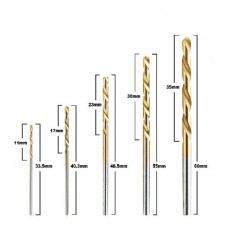 DRILLPRO Μύτη Τρυπάνι Τιτανίου Επικαλυμμένο Υψηλής Ταχύτητας Χάλυβαδανικό για Ξύλο, Πλαστικό, Χάλυβα & Κράμα Αλουμινίου (2.5mm)