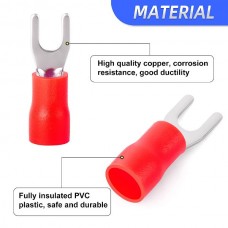 Ακροδέκτης  Δίχαλο με Μόνωση (1τμχ) (3.2mm) (Κόκκινο) (OEM)