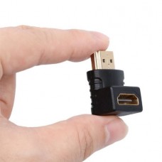 Προσαρμογέας HDMI  Αρσενικό σε θηλυκό με Δεξιά γωνία Επιχρυσωμένο (Πάνω) (OEM)