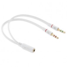 3.5mm Female to 2 Male Adapter Cable (White) (OEM)
